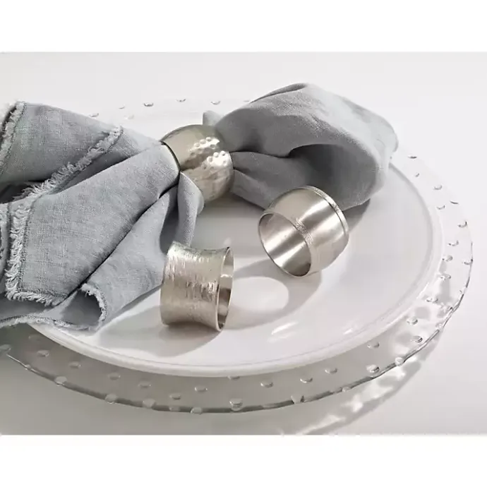 Online Kirklands Home Silver Metal Round Napkin Rings, Set of 4