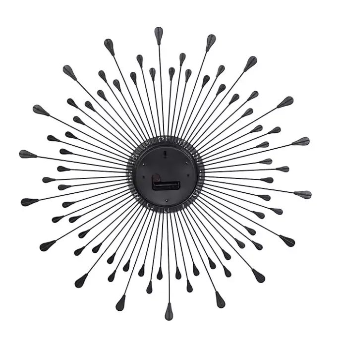 Hot Kirklands Home Silver Metal Sunburst Droplet Frame Clock