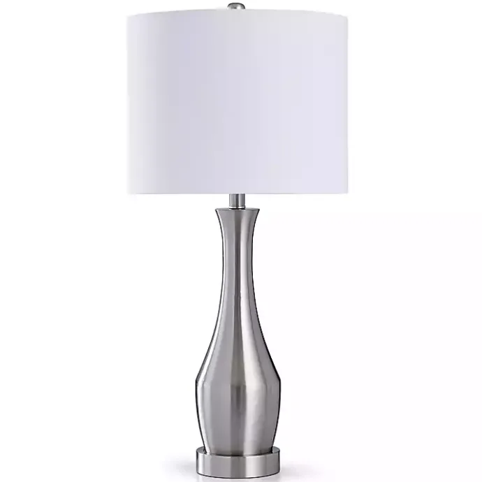 Sale Kirklands Home Silver Metal Taper Table Lamp White