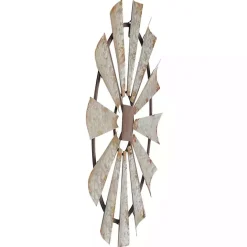 New Kirklands Home Metal Windmill Wall Plaque Silver