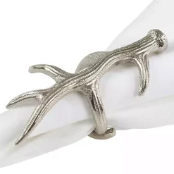 Discount Kirklands Home Reindeer Antler Napkin Rings, Set of 4 Silver