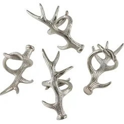 Discount Kirklands Home Reindeer Antler Napkin Rings, Set of 4 Silver