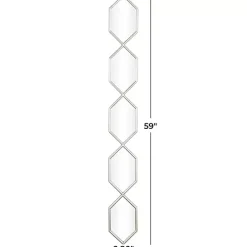 Online Kirklands Home Slim Stacked Hexagons Wall Mirror Silver