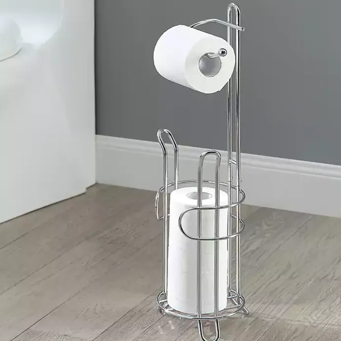 Discount Kirklands Home Toilet Paper Storage Stand Silver