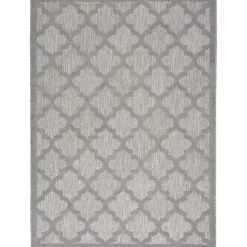 Clearance Kirklands Home Silver Trellis Indoor/Outdoor Area Rug, 5x7 Gray