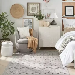 Clearance Kirklands Home Silver Trellis Indoor/Outdoor Area Rug, 5x7 Gray