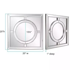 New Kirklands Home Silver Windowpane Square Wall Mirror