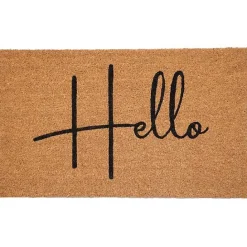 Discount Kirklands Home Simple Hello Script Doormat, 48x24 Brown