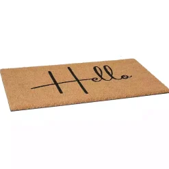 Discount Kirklands Home Simple Hello Script Doormat, 48x24 Brown