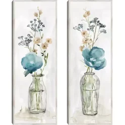 New Kirklands Home Simply Blue Framed Canvas Art Prints, Set of 2