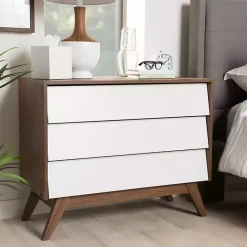 Hot Kirklands Home Slant Midcentury Two-Tone Chest
