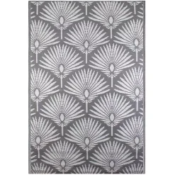 Clearance Kirklands Home Slate Fan Leaf Outdoor Area Rug, 4x6