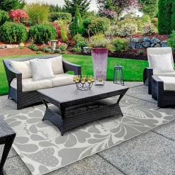 Online Kirklands Home Slate Floral Outdoor Area Rug, 4x6
