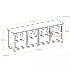 Best Kirklands Home Slate Glass Paneled Door TV Stand Gray