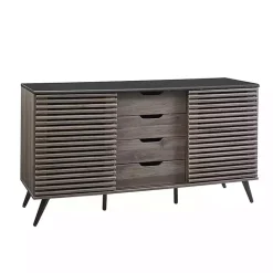 Best Kirklands Home Slate Slatted 4-Drawer Cabinet Gray