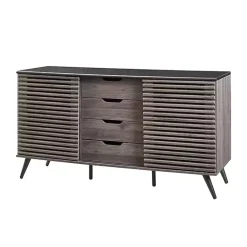 Best Kirklands Home Slate Slatted 4-Drawer Cabinet Gray
