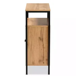 Outlet Kirklands Home Slatted Oak Wood Cabinet