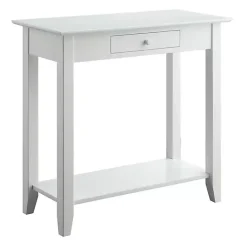 Hot Kirklands Home Slim Single Drawer Console Table White