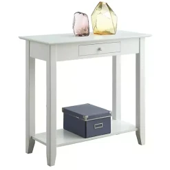 Hot Kirklands Home Slim Single Drawer Console Table White