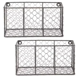 Kirklands Home Small Wall Hanging Chicken Wire Baskets, Set of 2