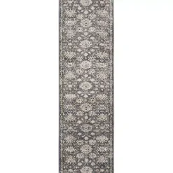 New Kirklands Home Smokey Blue and Ivory Floral Runner, 2x7