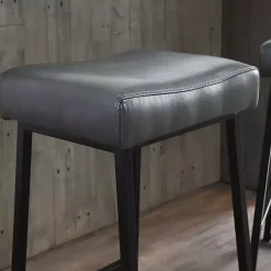 Clearance Kirklands Home Smokey Faux Leather Counter Stools, Set of 2 Gray