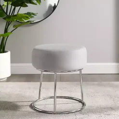 Discount Kirklands Home Smokey Velvet Vanity Stool Gray