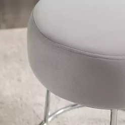 Discount Kirklands Home Smokey Velvet Vanity Stool Gray