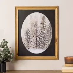 Outlet Kirklands Home Snowy Trees Oval Framed Art Print