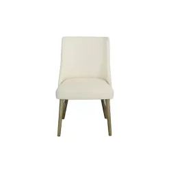 New Kirklands Home Soft Alabaster Upholstered Dining Chairs, Set of 2 White