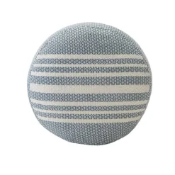 Hot Kirklands Home Soft Blue Simple Stripe Outdoor Pouf