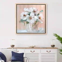Kirklands Home Soft Elegant Floral Framed Canvas Art Print