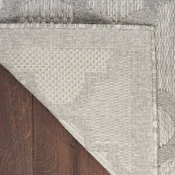 Discount Kirklands Home Soft Silver Trellis Outdoor Area Rug, 4x6
