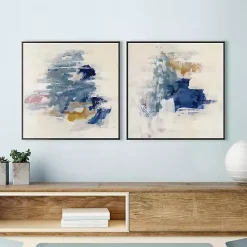 Online Kirklands Home Soft Teal Waves I & II Canvas Art Prints, Set of 2