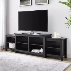 Kirklands Home Solid Tiered TV Stand Black