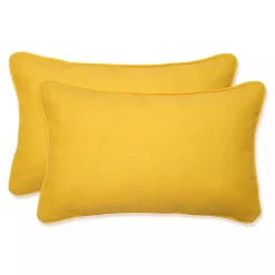 Discount Kirklands Home Solid Outdoor Lumbar Pillows, Set of 2 Yellow