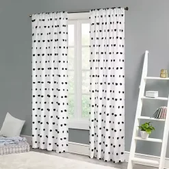 Kirklands Home Sophie Black Pom Pom Curtain Panel, 63 in.