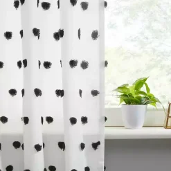 Kirklands Home Sophie Black Pom Pom Curtain Panel, 63 in.