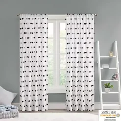 Online Kirklands Home Sophie Black Pom Pom Curtain Panel, 84 in.