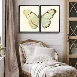 Outlet Kirklands Home Spa Butterfly Framed Art Prints, Set of 2 Multi