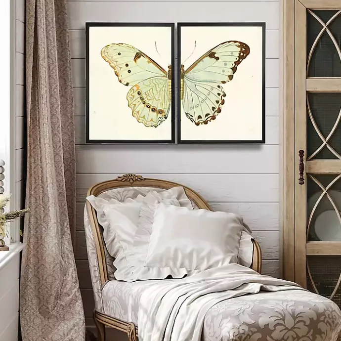 Outlet Kirklands Home Spa Butterfly Framed Art Prints, Set of 2 Multi