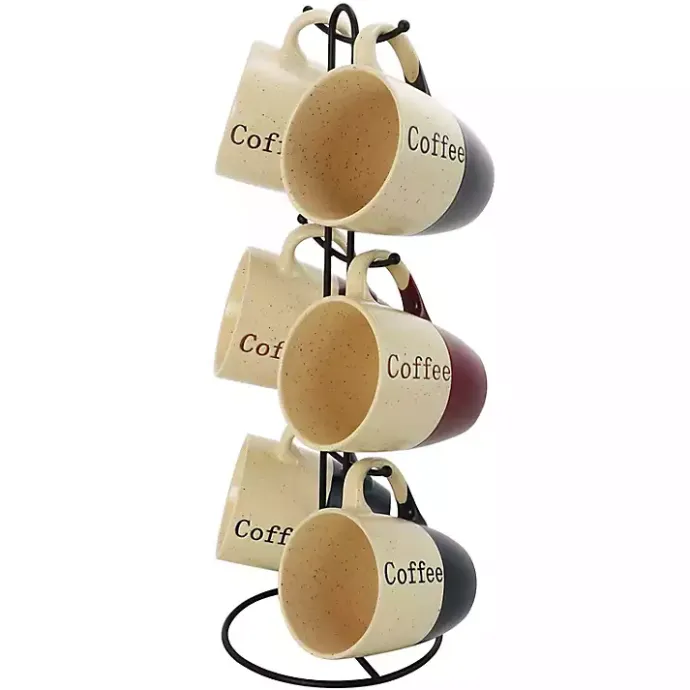 Online Kirklands Home Speckled 6-pc. Coffee Mugs with Stand