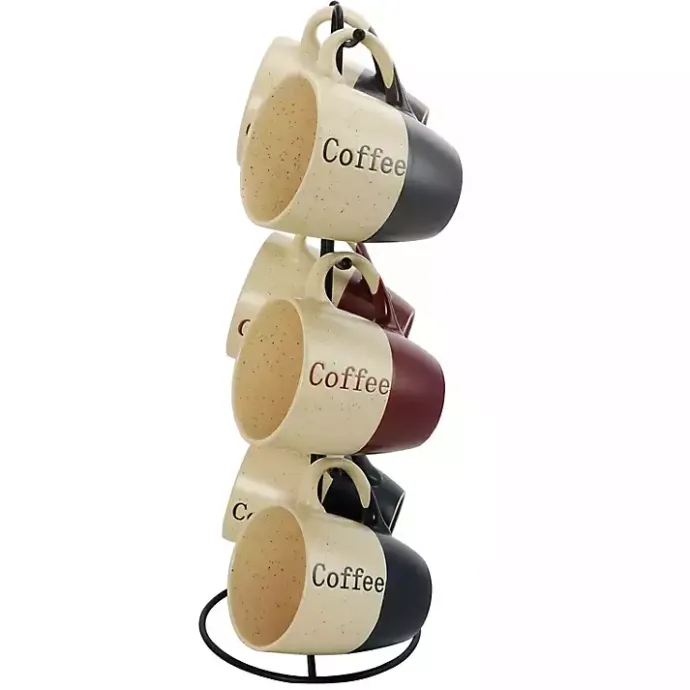 Online Kirklands Home Speckled 6-pc. Coffee Mugs with Stand