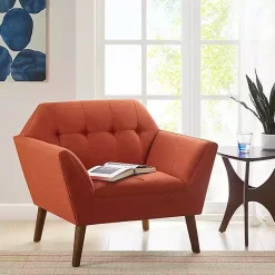Kirklands Home Spice Button Tufted Accent Chair Red
