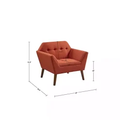 Kirklands Home Spice Button Tufted Accent Chair Red