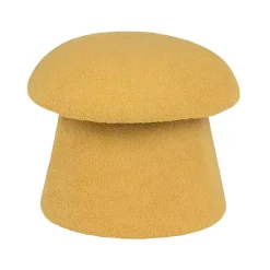 Discount Kirklands Home Spice Boucle Mushroom Storage Ottoman Yellow