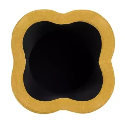 Outlet Kirklands Home Spice Chenille Flower Storage Ottoman Yellow