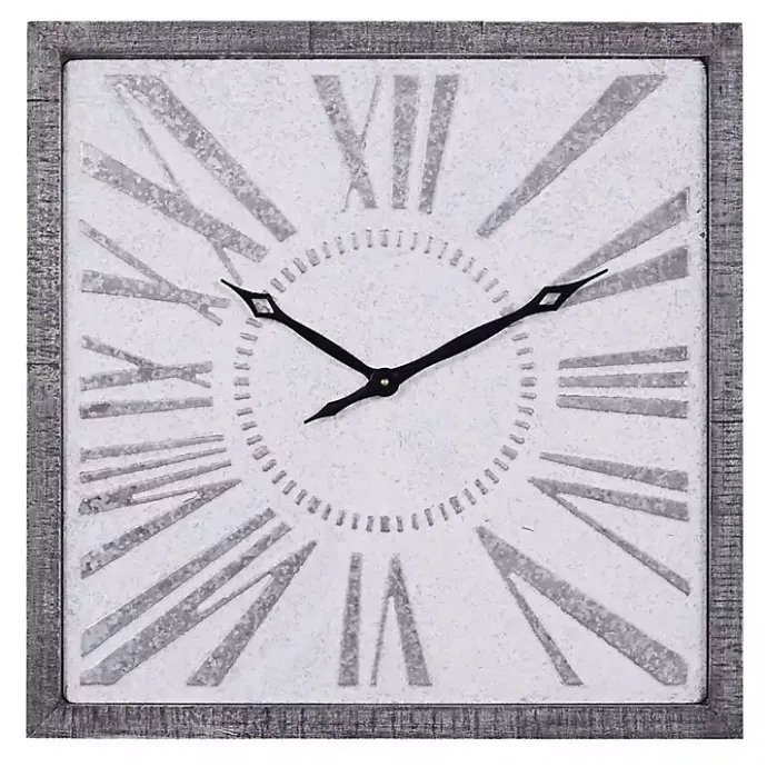 Outlet Kirklands Home Square Galvanized Metal Wall Clock
