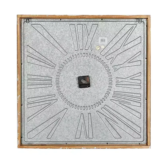 Outlet Kirklands Home Square Galvanized Metal Wall Clock