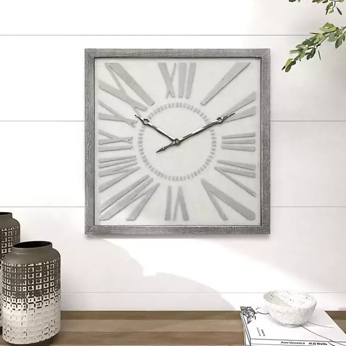 Outlet Kirklands Home Square Galvanized Metal Wall Clock